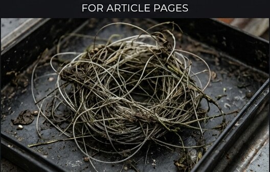 Coiled tangled fishing line